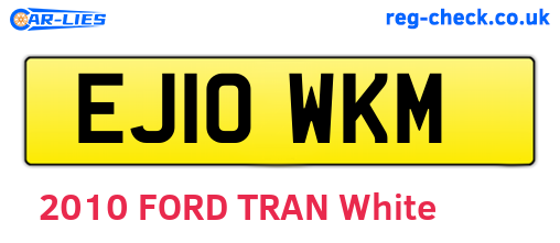 EJ10WKM are the vehicle registration plates.
