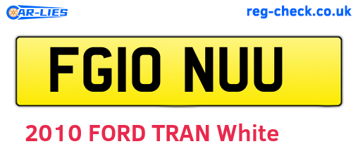 FG10NUU are the vehicle registration plates.