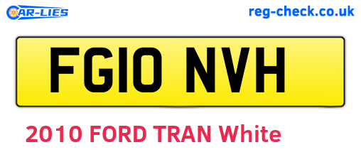 FG10NVH are the vehicle registration plates.