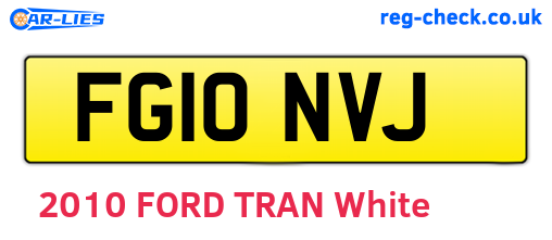 FG10NVJ are the vehicle registration plates.