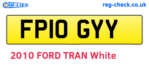 FP10GYY are the vehicle registration plates.