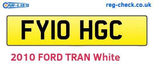 FY10HGC are the vehicle registration plates.