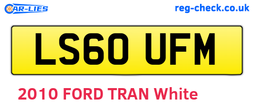 LS60UFM are the vehicle registration plates.