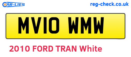 MV10WMW are the vehicle registration plates.