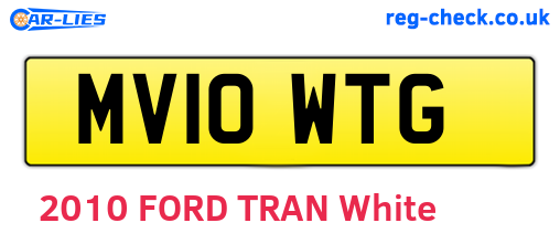 MV10WTG are the vehicle registration plates.