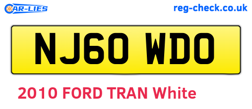 NJ60WDO are the vehicle registration plates.