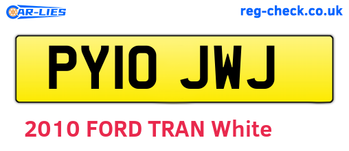 PY10JWJ are the vehicle registration plates.