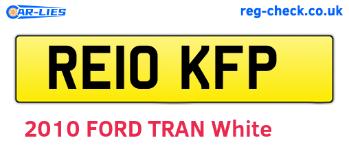 RE10KFP are the vehicle registration plates.