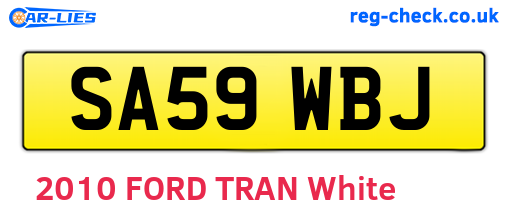 SA59WBJ are the vehicle registration plates.