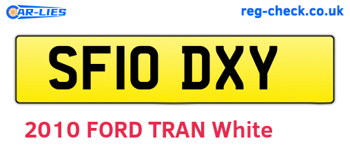 SF10DXY are the vehicle registration plates.