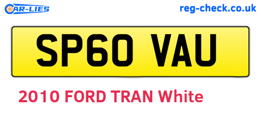 SP60VAU are the vehicle registration plates.