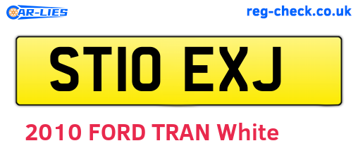 ST10EXJ are the vehicle registration plates.