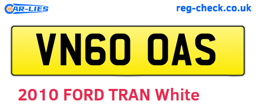 VN60OAS are the vehicle registration plates.
