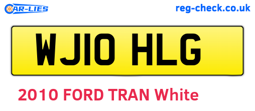WJ10HLG are the vehicle registration plates.