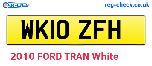 WK10ZFH are the vehicle registration plates.