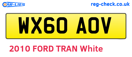 WX60AOV are the vehicle registration plates.