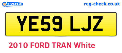 YE59LJZ are the vehicle registration plates.