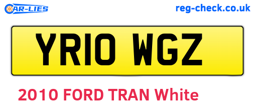 YR10WGZ are the vehicle registration plates.