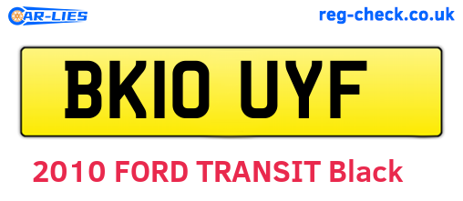 BK10UYF are the vehicle registration plates.