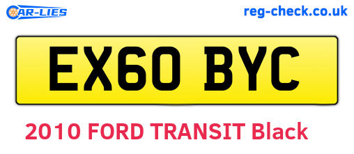 EX60BYC are the vehicle registration plates.