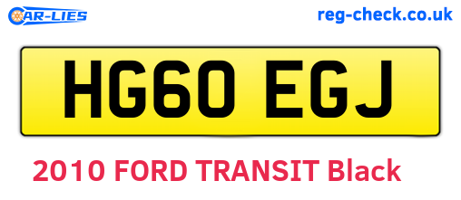 HG60EGJ are the vehicle registration plates.
