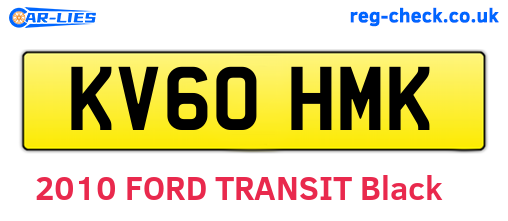 KV60HMK are the vehicle registration plates.
