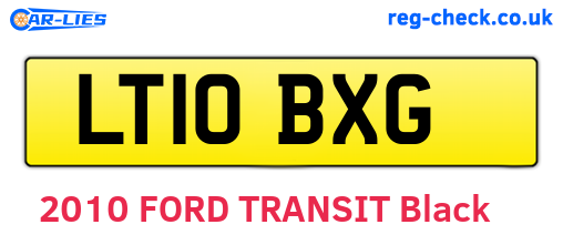 LT10BXG are the vehicle registration plates.