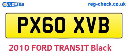 PX60XVB are the vehicle registration plates.
