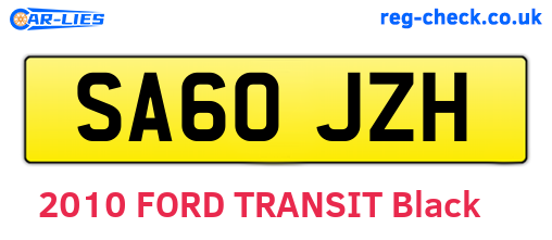 SA60JZH are the vehicle registration plates.