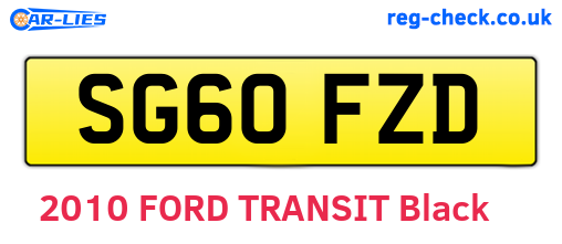 SG60FZD are the vehicle registration plates.