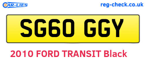 SG60GGY are the vehicle registration plates.
