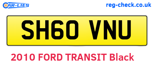 SH60VNU are the vehicle registration plates.