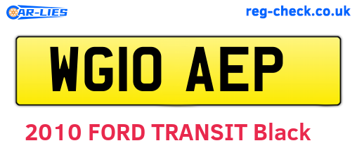 WG10AEP are the vehicle registration plates.