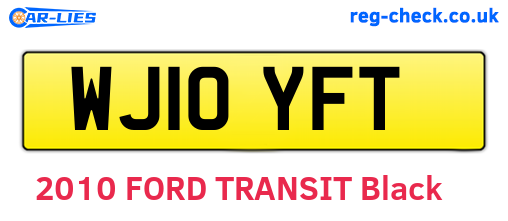 WJ10YFT are the vehicle registration plates.