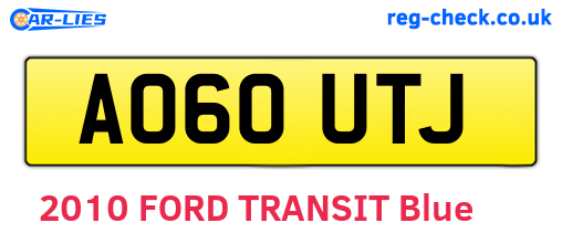 AO60UTJ are the vehicle registration plates.