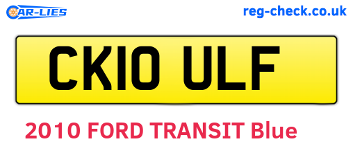 CK10ULF are the vehicle registration plates.