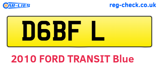 D6BFL are the vehicle registration plates.