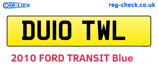 DU10TWL are the vehicle registration plates.