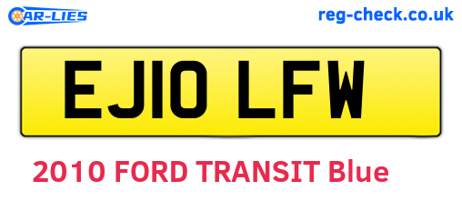 EJ10LFW are the vehicle registration plates.