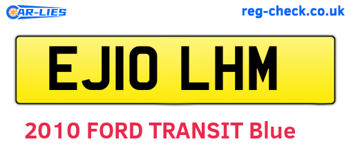 EJ10LHM are the vehicle registration plates.