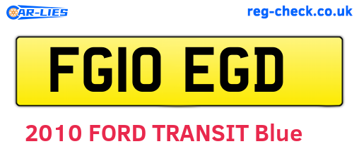 FG10EGD are the vehicle registration plates.