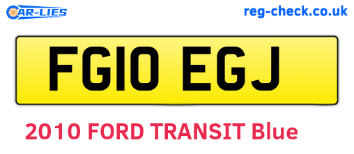 FG10EGJ are the vehicle registration plates.