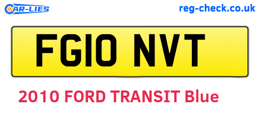 FG10NVT are the vehicle registration plates.