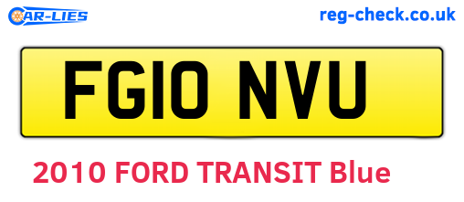 FG10NVU are the vehicle registration plates.