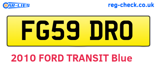 FG59DRO are the vehicle registration plates.