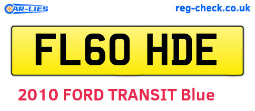 FL60HDE are the vehicle registration plates.