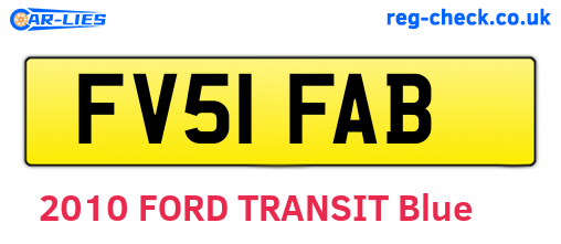 FV51FAB are the vehicle registration plates.