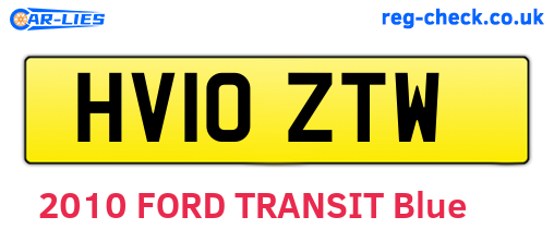 HV10ZTW are the vehicle registration plates.
