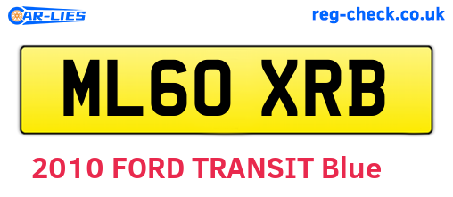 ML60XRB are the vehicle registration plates.