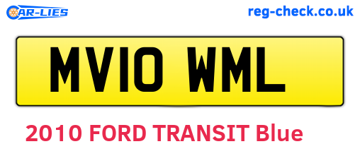 MV10WML are the vehicle registration plates.